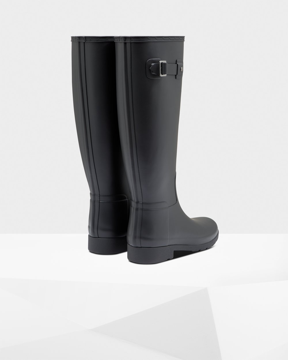 Botas de Lluvia Altas Hunter Mujer - Refined Slim Fit - Negros - YQSVNIK-04